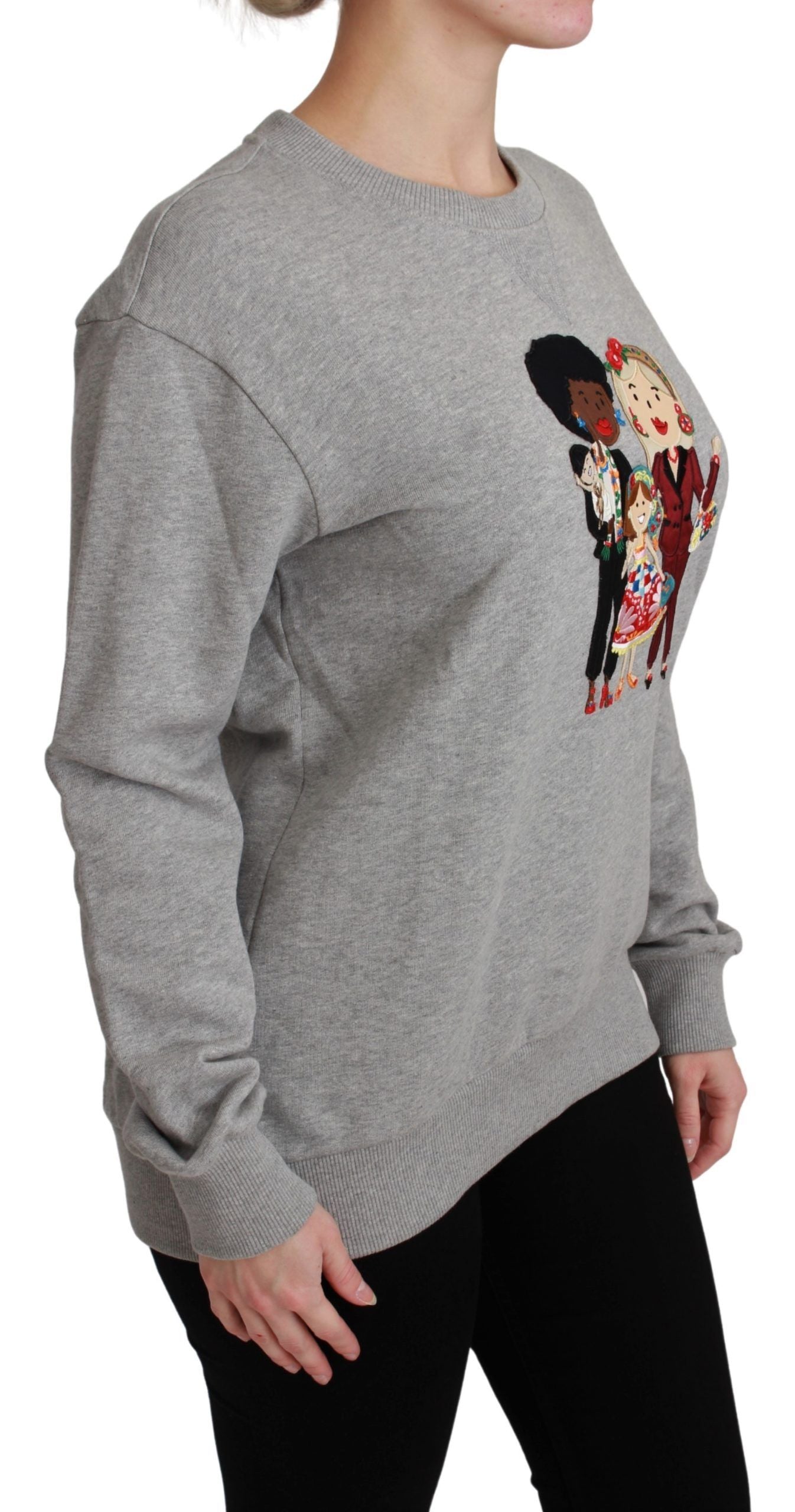 Dolce & Gabbana Elegant Multicolor Embroidered Crew-neck Sweater Dolce & Gabbana