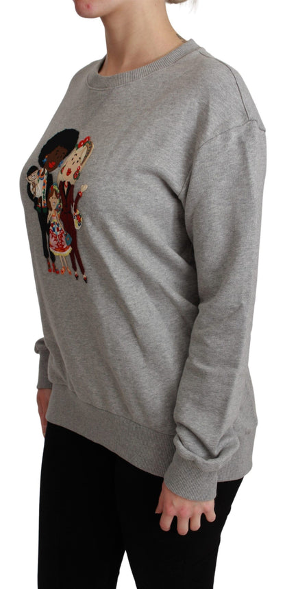 Dolce & Gabbana Elegant Multicolor Embroidered Crew-neck Sweater Dolce & Gabbana