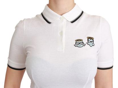 Dolce & Gabbana Chic Polo Angel Embroidered T-shirt Dolce & Gabbana