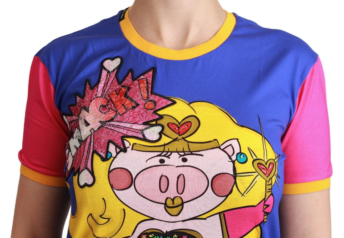 Dolce & Gabbana Chic Crewneck Cotton Tee with Supergirl Motive Dolce & Gabbana