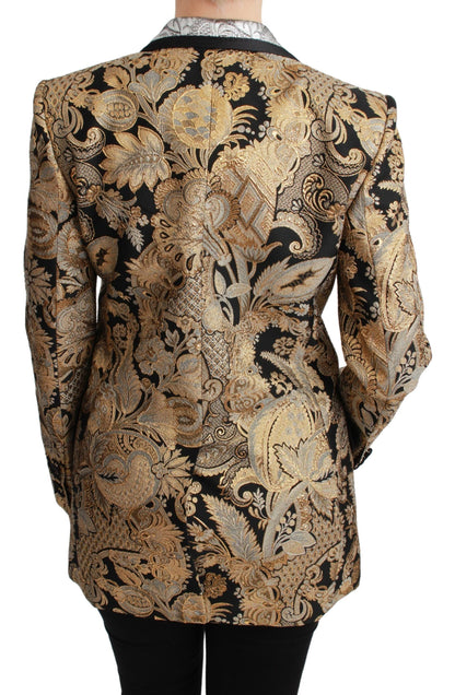 Dolce & Gabbana Elegant Gold Floral Jacquard Blazer Dolce & Gabbana