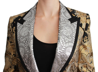 Dolce & Gabbana Elegant Gold Floral Jacquard Blazer Dolce & Gabbana