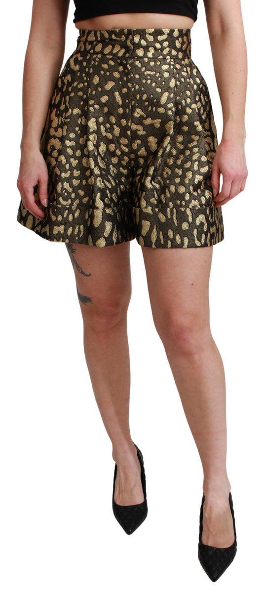 Dolce & Gabbana High Waist Black & Gold Luxe Shorts Dolce & Gabbana