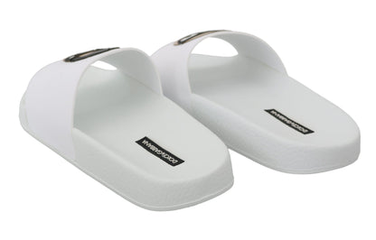 Dolce & Gabbana Chic White Slide Sandals - Luxury Summer Footwear Dolce & Gabbana