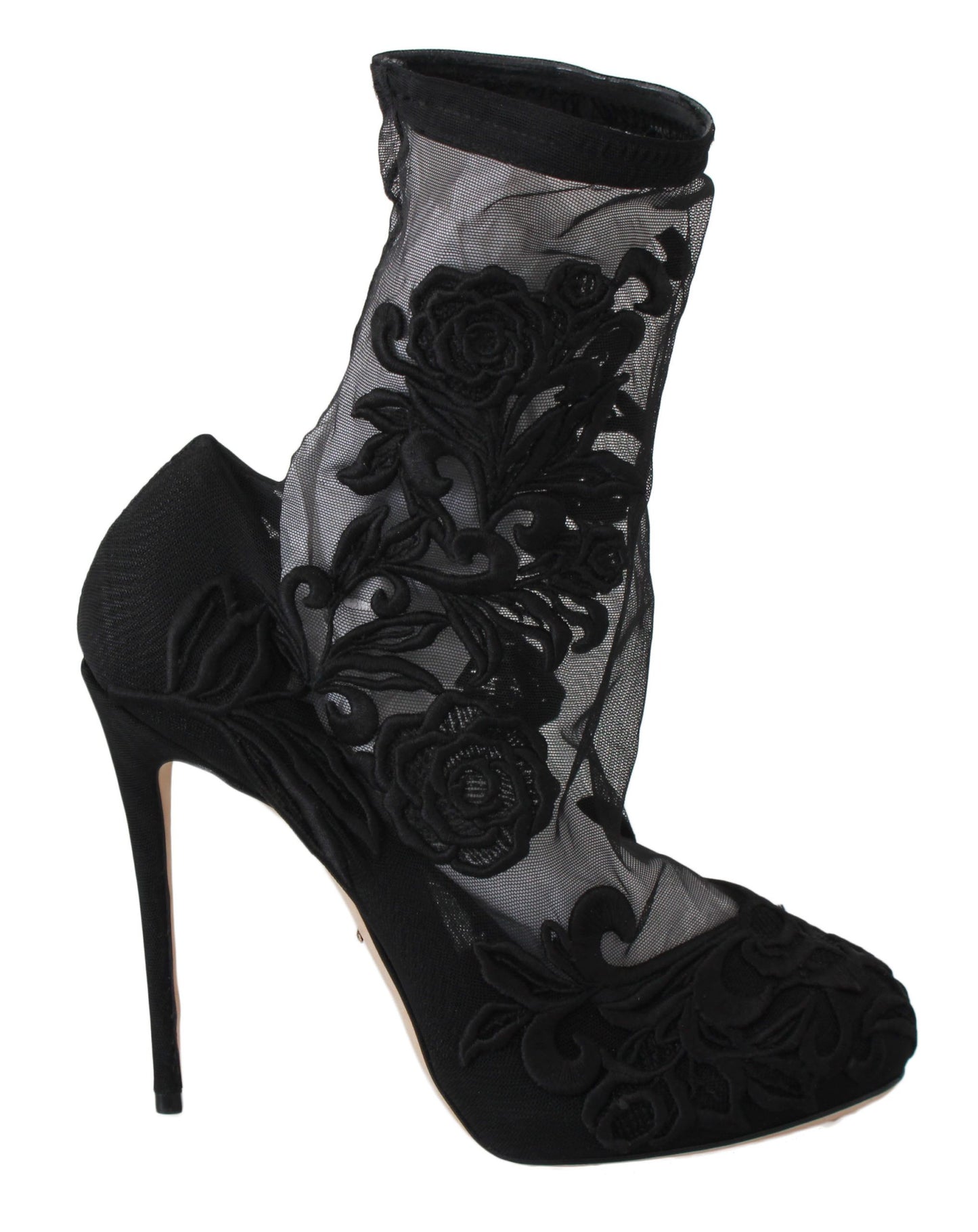 Dolce & Gabbana Embroidered Floral Stiletto Socks Booties Dolce & Gabbana