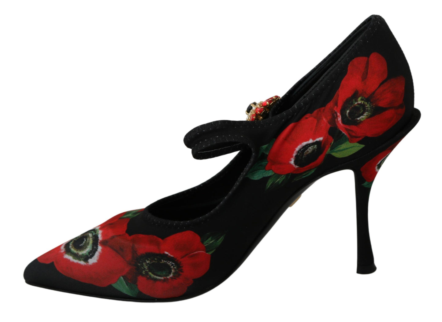 Dolce & Gabbana Floral Mary Janes Pumps with Crystal Detail Dolce & Gabbana