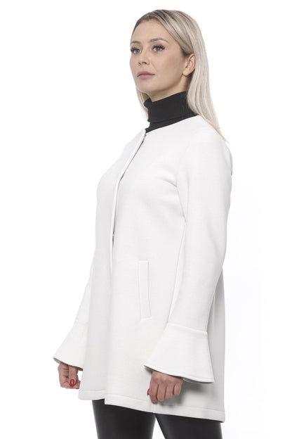 19V69 Italia Elegant White Neoprene Woman Coat 19V69 Italia