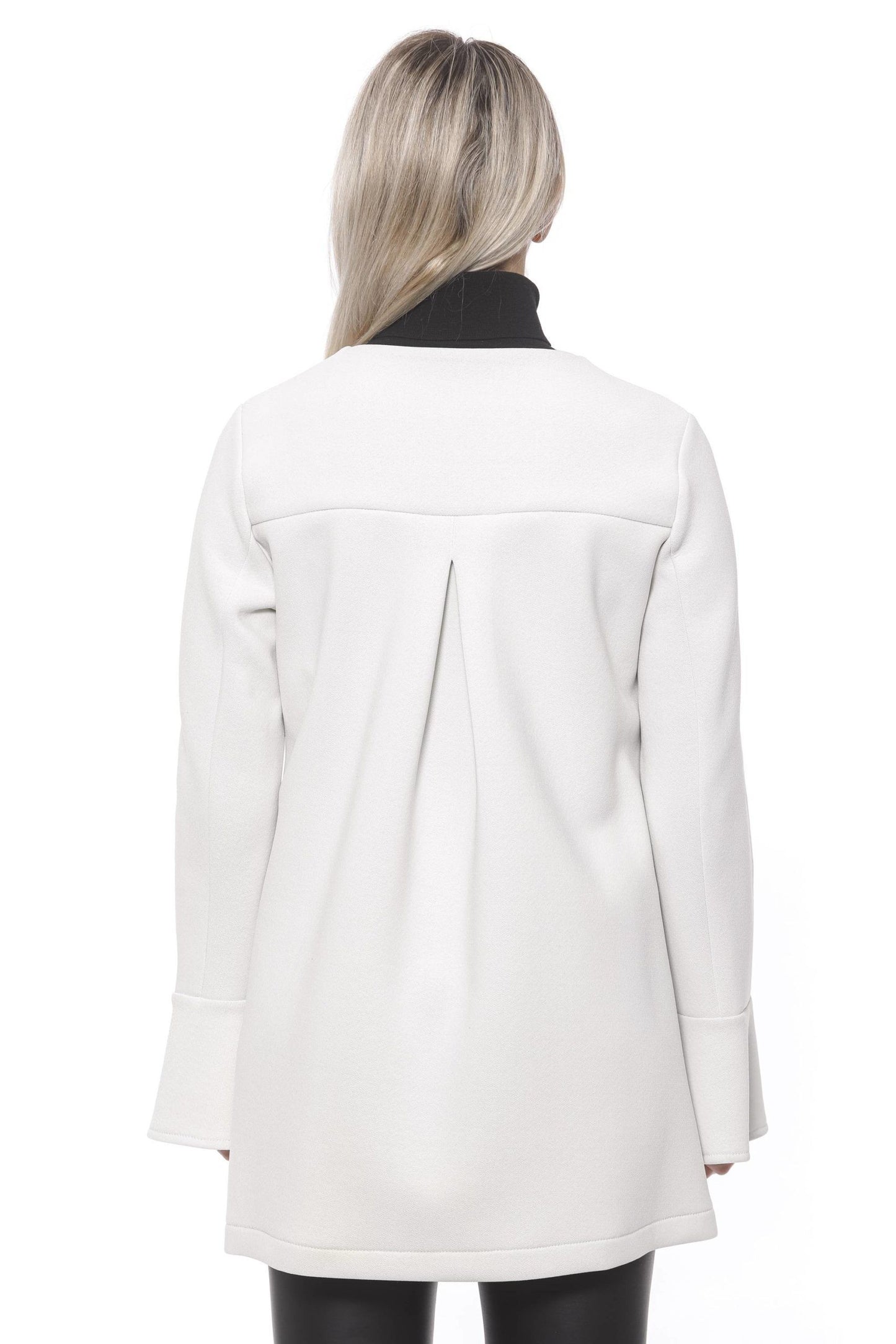 19V69 Italia Elegant White Neoprene Woman Coat 19V69 Italia