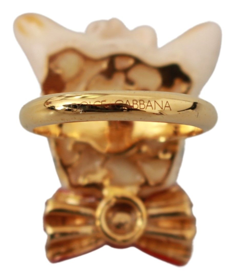 Dolce & Gabbana Chic Canine Gold-Tone Statement Ring Dolce & Gabbana