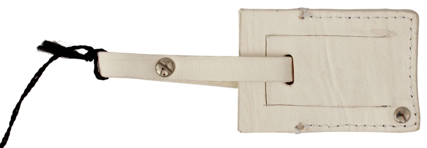 GF Ferre Elegant Beige Leather Keychain GF Ferre