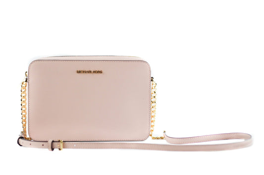 Michael Kors Jet Set Large East West Saffiano Leather Crossbody Bag Handbag (Powder Blush) Michael Kors