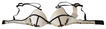 Just Cavalli Elegant White Push-Up Bra With Logo Details Just Cavalli