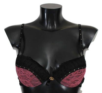 Roberto Cavalli Elegant Black Lace Push-Up Bra Roberto Cavalli