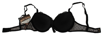 Roberto Cavalli Elegant Black Lace Push-Up Bra Roberto Cavalli