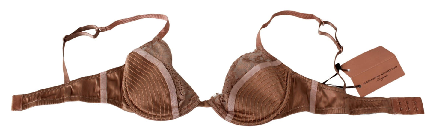 Ermanno Scervino Elegant Nude Lace Push-Up Bra Ermanno Scervino