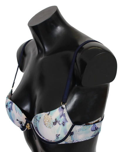 Roberto Cavalli Elegant Push-Up Bra in Blue Print Roberto Cavalli