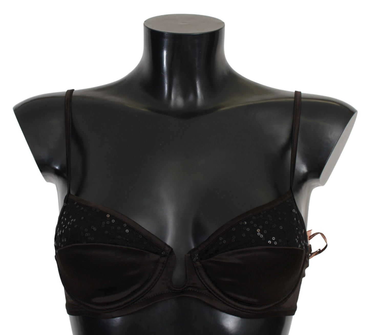 Ermanno Scervino Sequined Brown Balconette Bra Ermanno Scervino