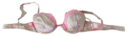 Ermanno Scervino Chic Pink Lace Silk Blend Push Up Bra Ermanno Scervino