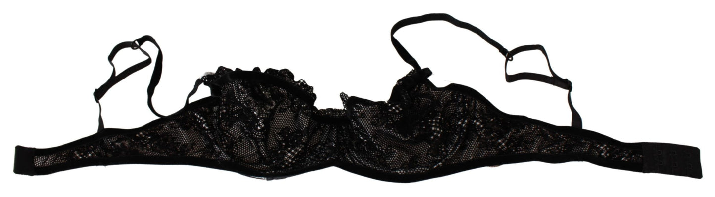 Ermanno Scervino Sleek Black Mesh Balconcino Bra Ermanno Scervino