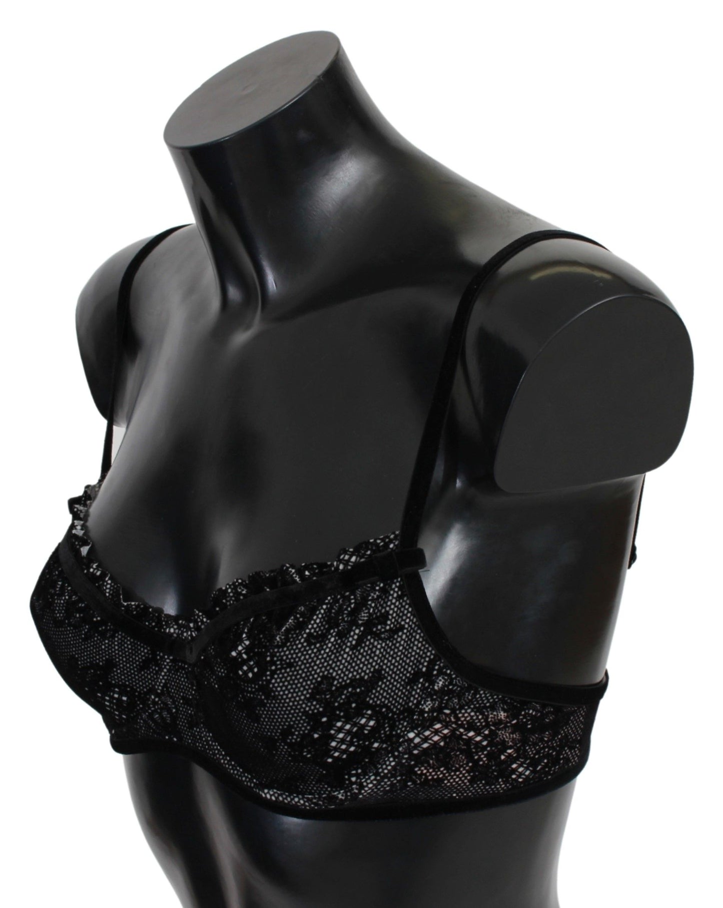 Ermanno Scervino Sleek Black Mesh Balconcino Bra Ermanno Scervino