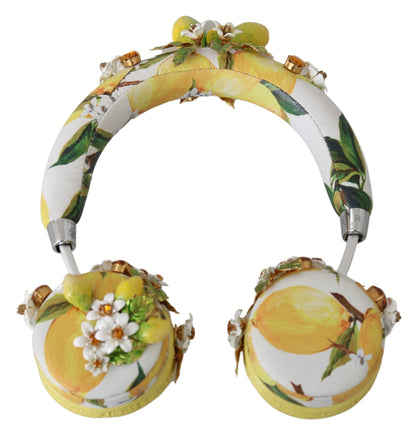 Dolce & Gabbana Glamorous Gold-Embellished Leather Headphones Dolce & Gabbana