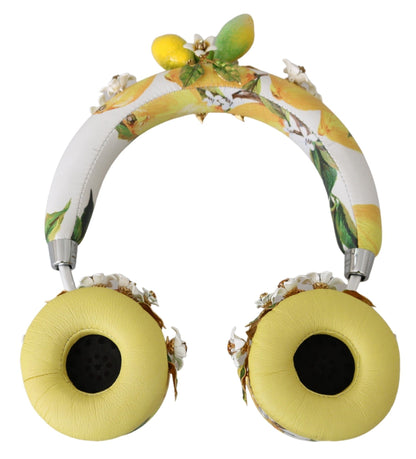 Dolce & Gabbana Glamorous Gold-Embellished Leather Headphones Dolce & Gabbana