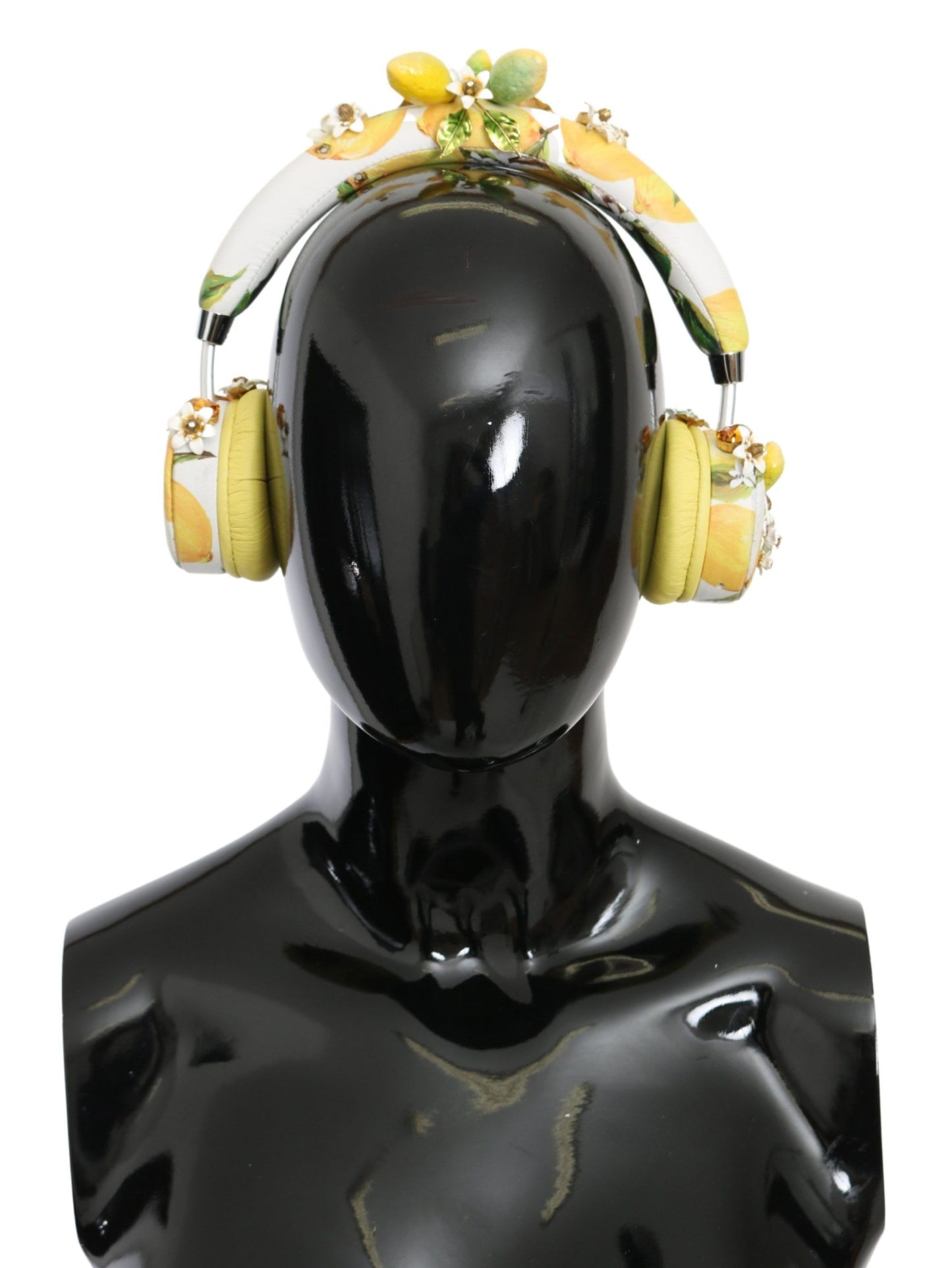 Dolce & Gabbana Glamorous Gold-Embellished Leather Headphones Dolce & Gabbana