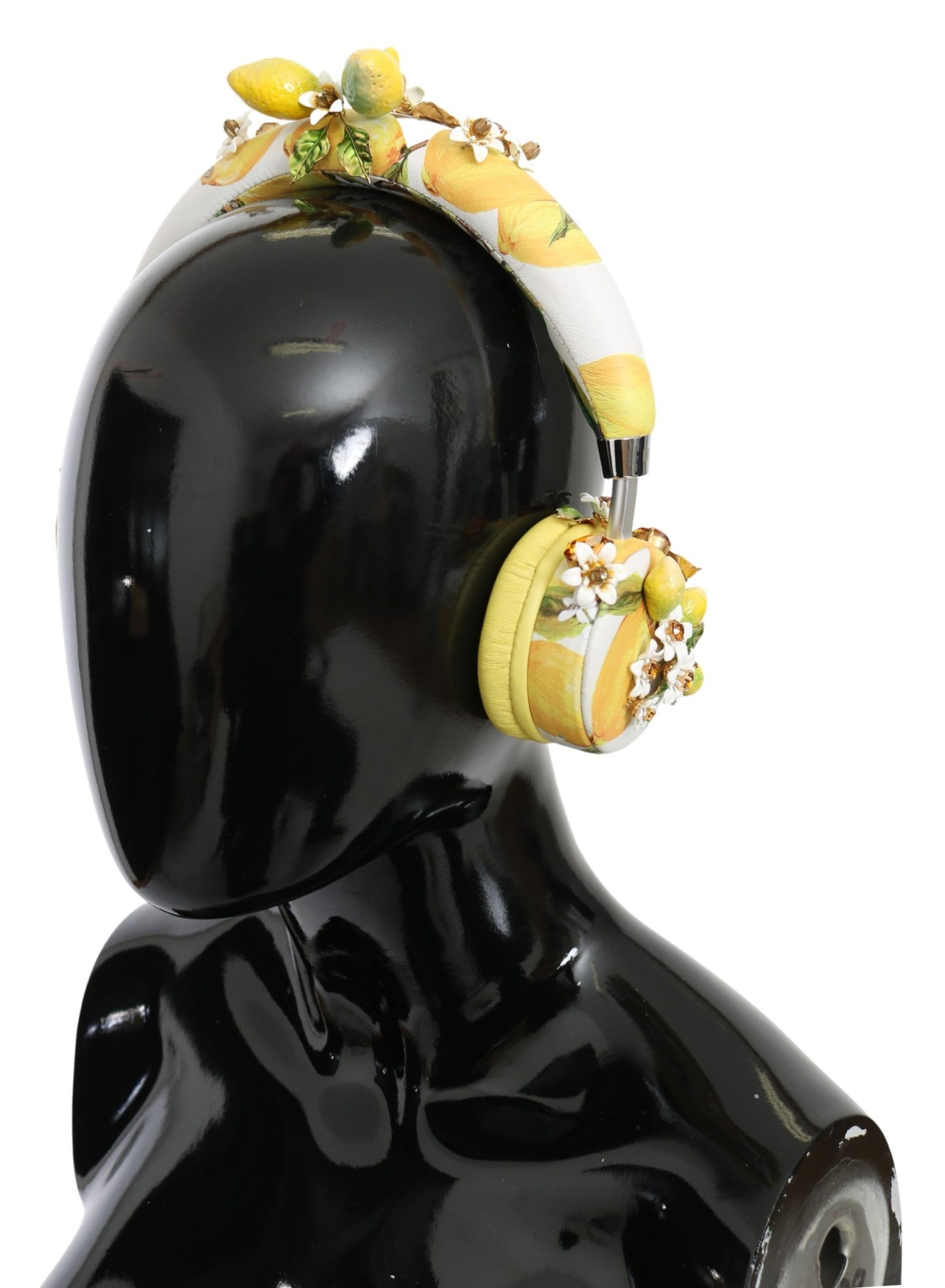 Dolce & Gabbana Glamorous Gold-Embellished Leather Headphones Dolce & Gabbana