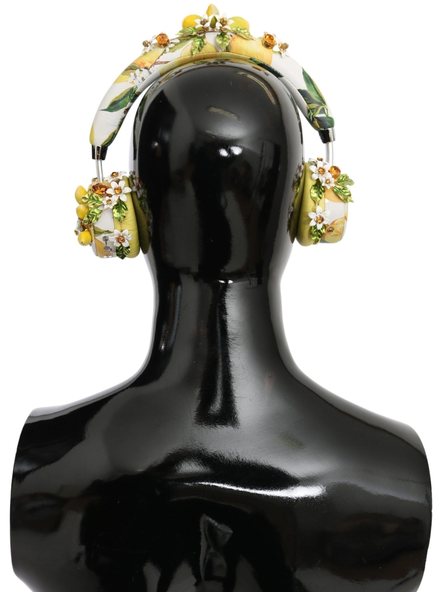 Dolce & Gabbana Glamorous Gold-Embellished Leather Headphones Dolce & Gabbana