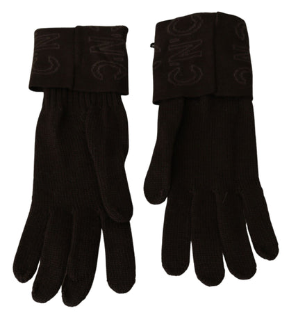 Costume National Elegant Brown Knitted Gloves Costume National