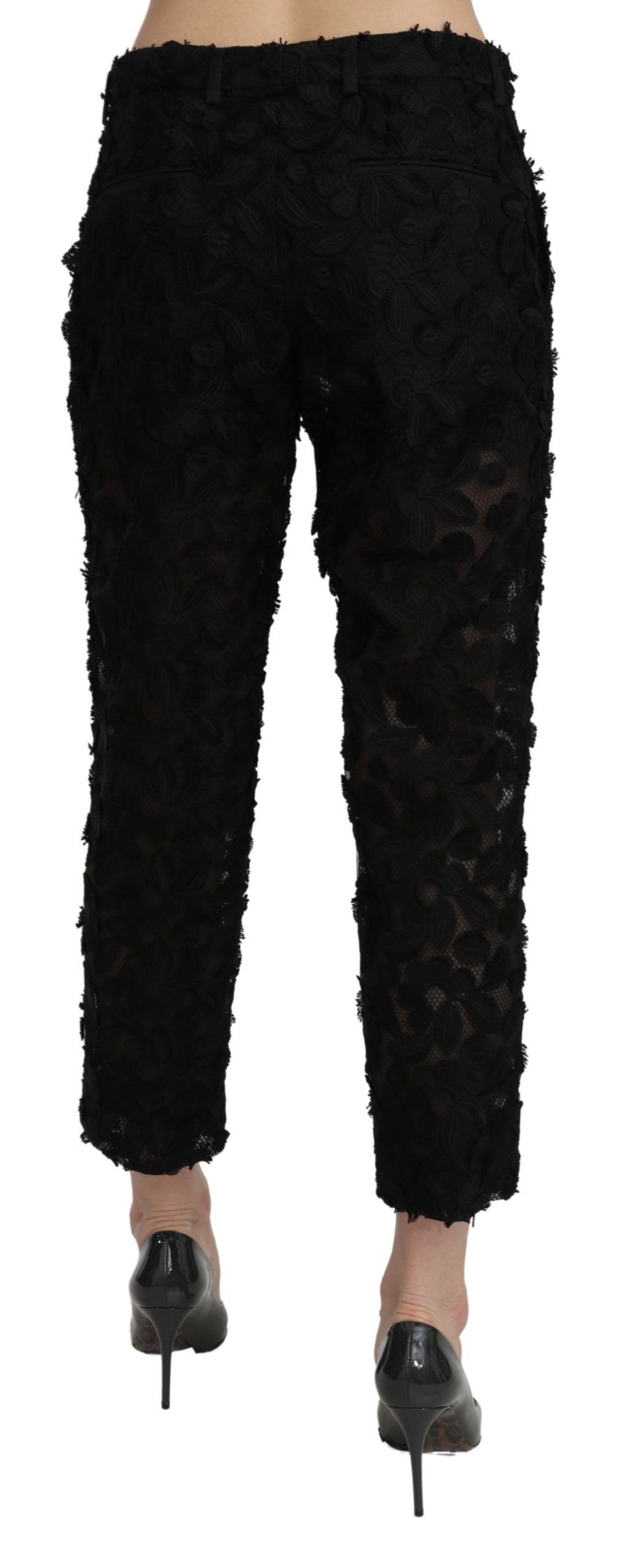 Dolce & Gabbana Elegant Straight Cropped Lace Trousers Dolce & Gabbana