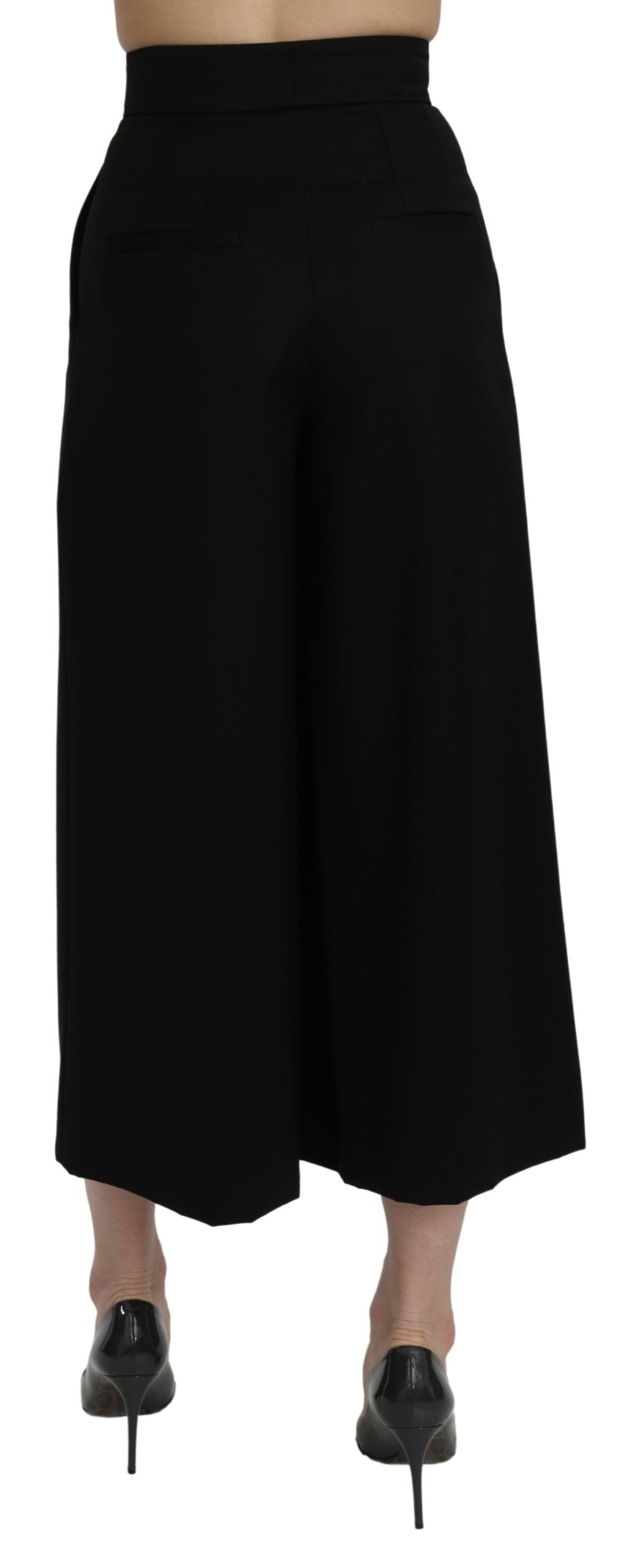 Dolce & Gabbana Elegant High Waist Wide Leg Wool Pants Dolce & Gabbana