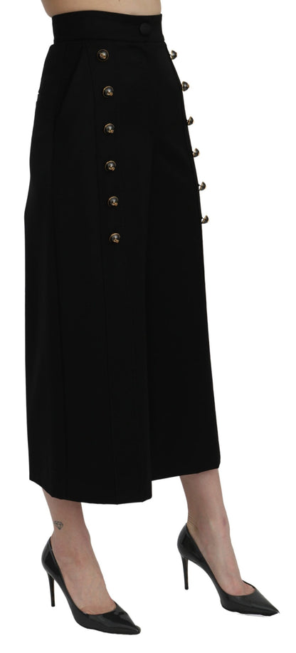 Dolce & Gabbana Elegant High Waist Wide Leg Wool Pants Dolce & Gabbana