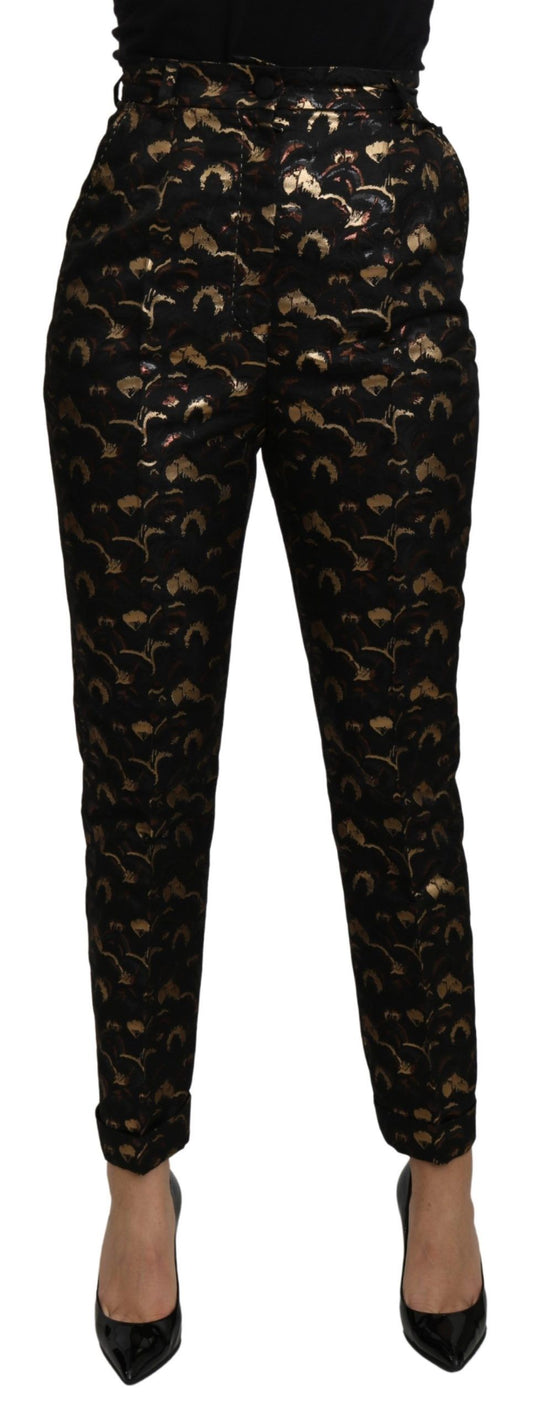 Dolce & Gabbana Elegant High Waist Tapered Brocade Pants Dolce & Gabbana