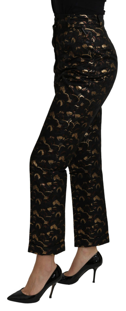 Dolce & Gabbana Elegant High Waist Tapered Brocade Pants Dolce & Gabbana