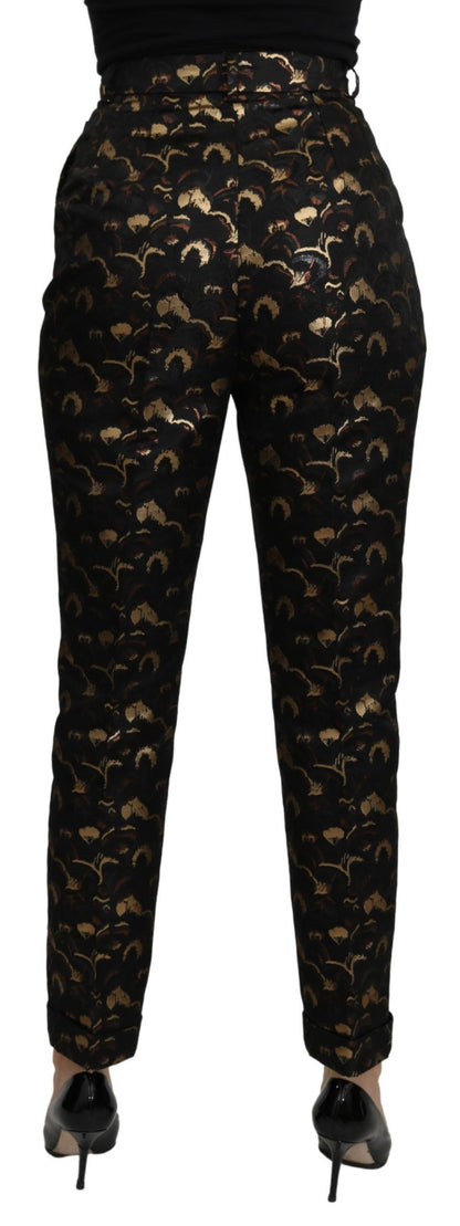 Dolce & Gabbana Elegant High Waist Tapered Brocade Pants Dolce & Gabbana