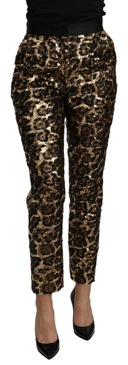 Dolce & Gabbana Elegant High Waist Skinny Sequined Pants Dolce & Gabbana