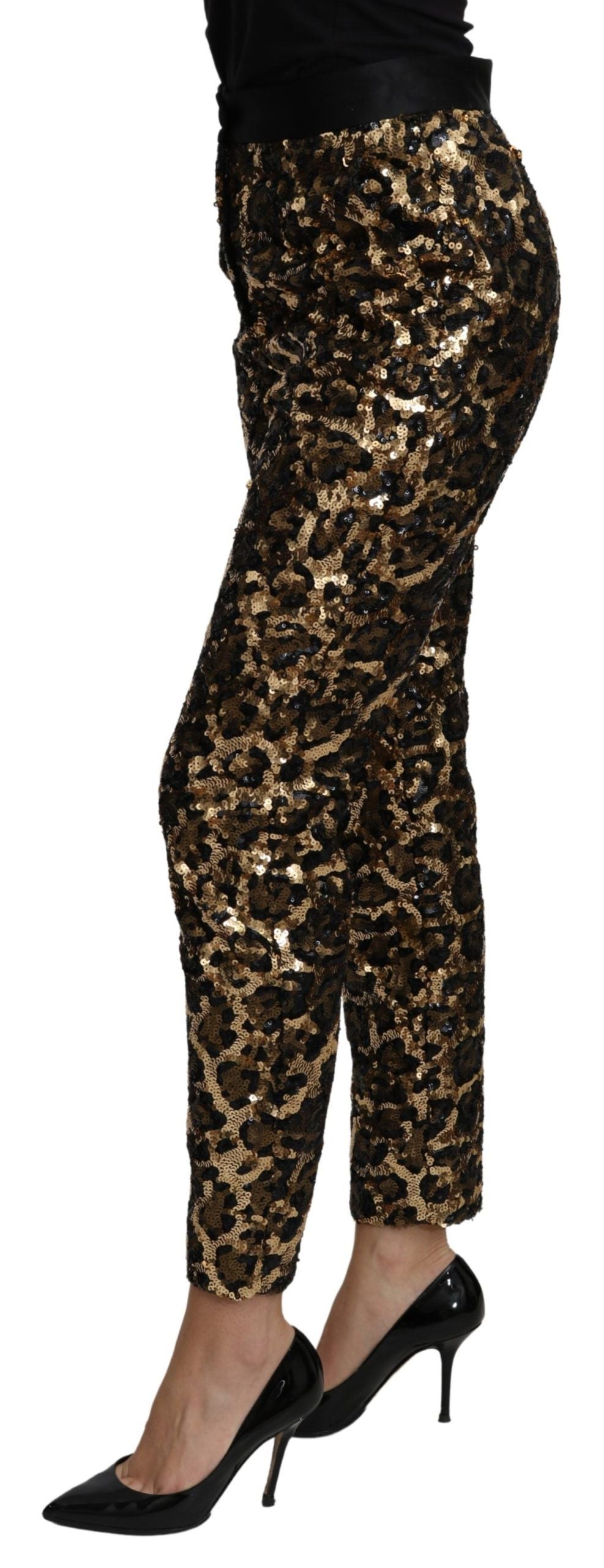 Dolce & Gabbana Elegant High Waist Skinny Sequined Pants Dolce & Gabbana