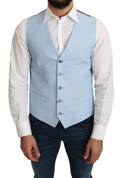 Dolce & Gabbana Elegant Azure Men's Formal Vest Dolce & Gabbana