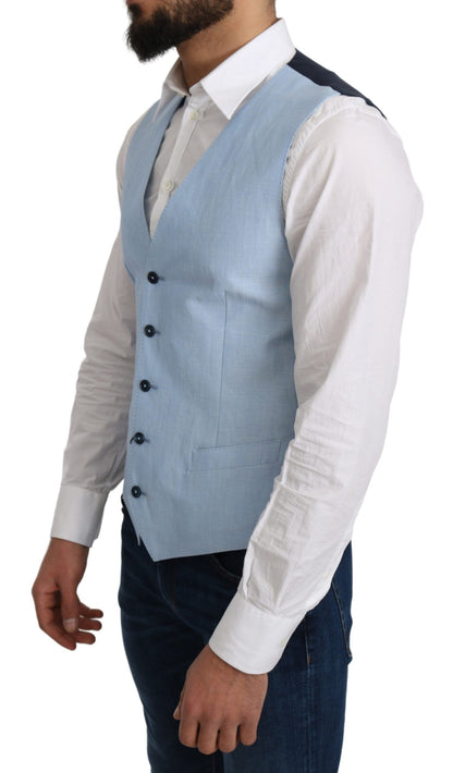 Dolce & Gabbana Elegant Azure Men's Formal Vest Dolce & Gabbana