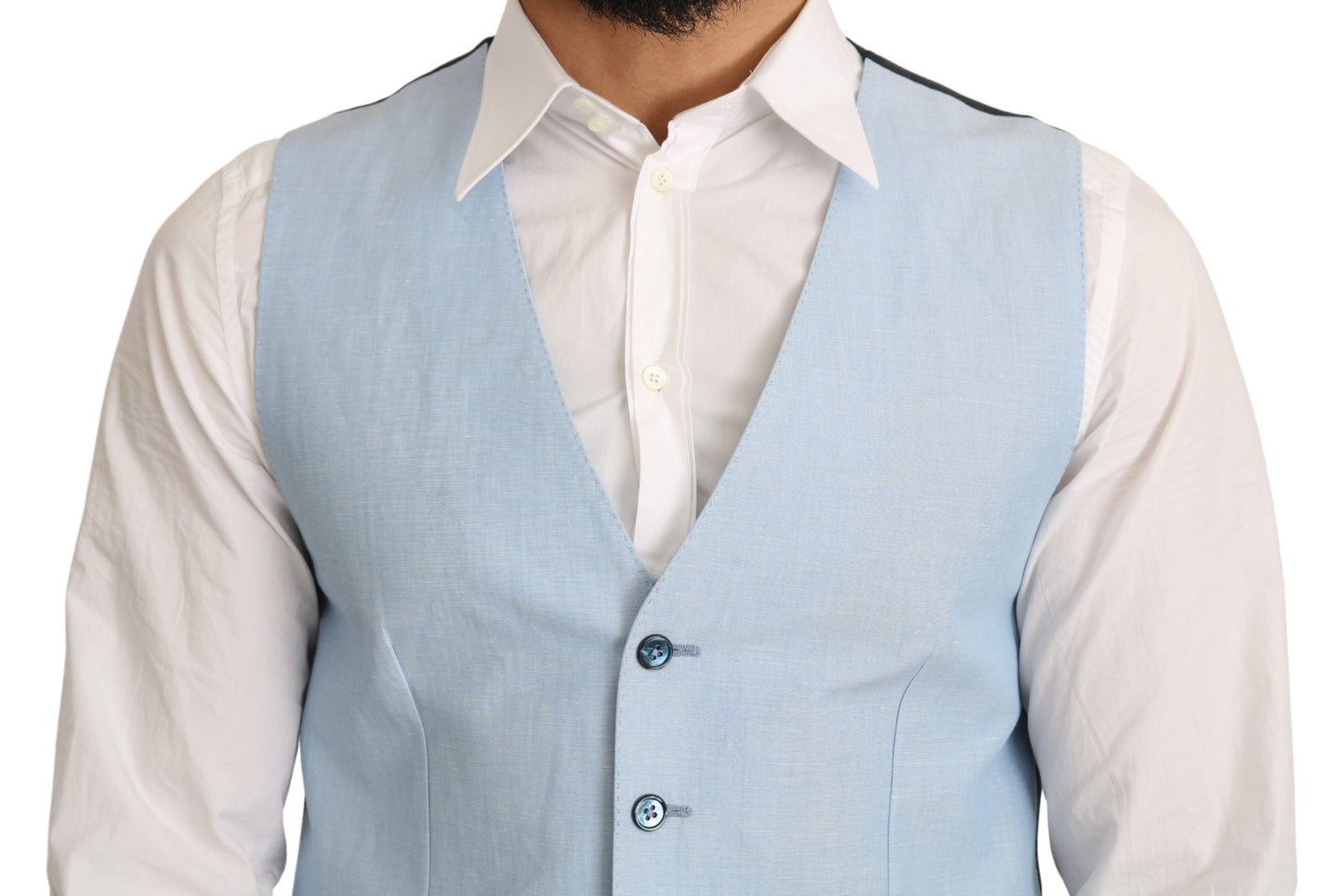 Dolce & Gabbana Elegant Azure Men's Formal Vest Dolce & Gabbana