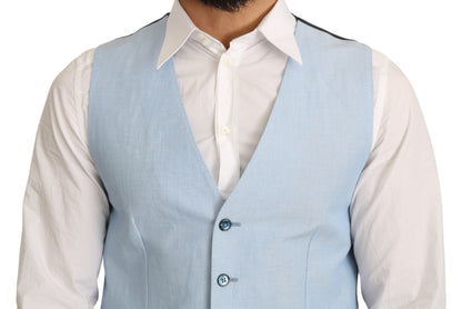 Dolce & Gabbana Elegant Azure Men's Formal Vest Dolce & Gabbana