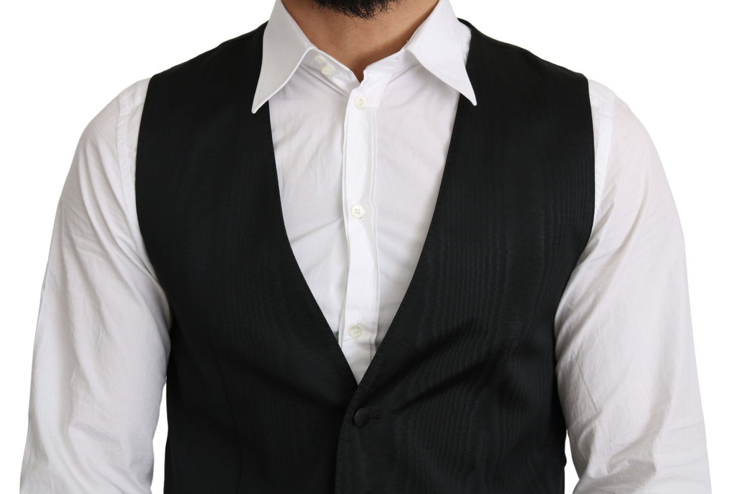 Dolce & Gabbana Elegant Silk Formal Gray Vest Dolce & Gabbana