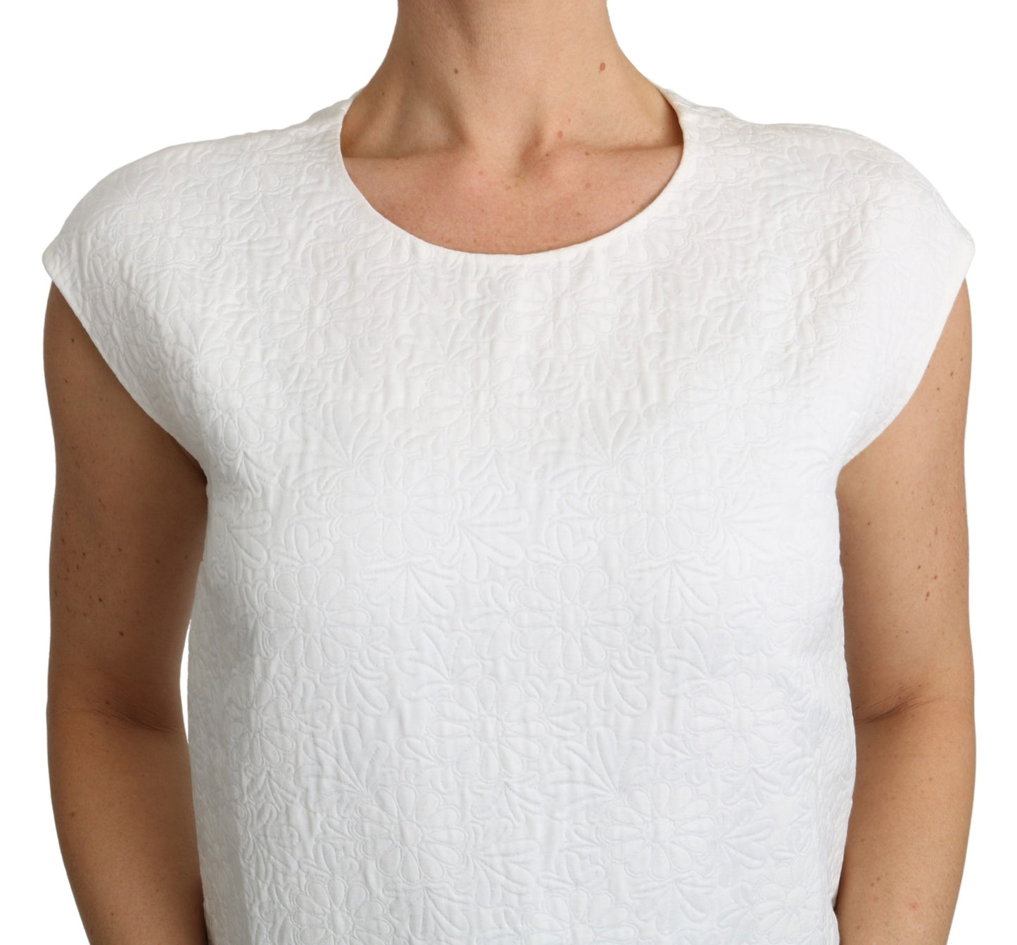 Dolce & Gabbana Elegant White Cotton Blend Blouse Dolce & Gabbana