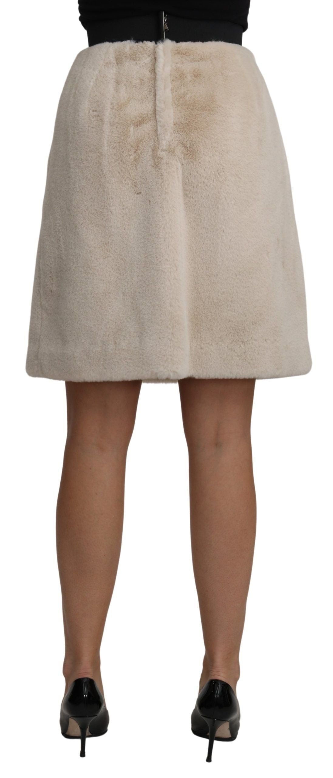 Dolce & Gabbana Beige High Waist A-Line Mini Skirt Dolce & Gabbana