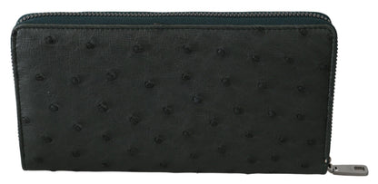 Dolce & Gabbana Exquisite Green Ostrich Leather Continental Wallet Dolce & Gabbana