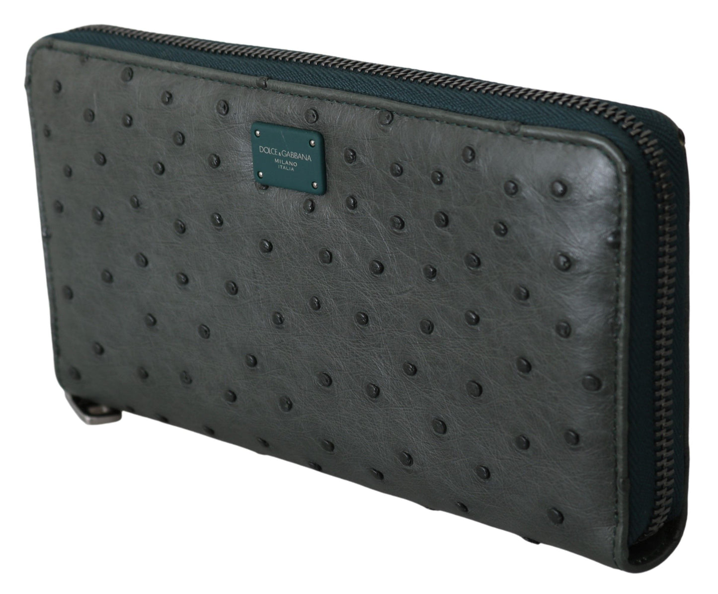 Dolce & Gabbana Exquisite Green Ostrich Leather Continental Wallet Dolce & Gabbana