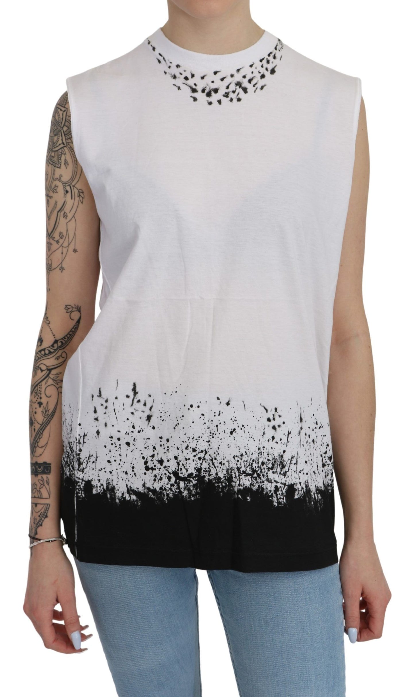 Dsquared² Chic Sleeveless Cotton Crew Neck Top Dsquared²