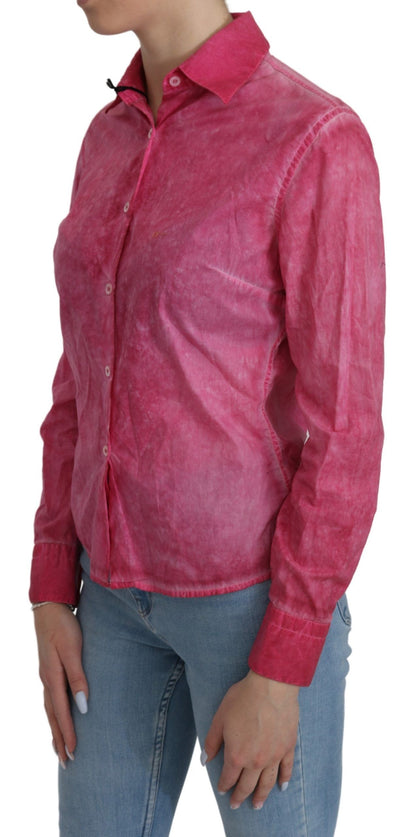 Chic Pink Cotton Polo Blouse by Ermanno Scervino Ermanno Scervino