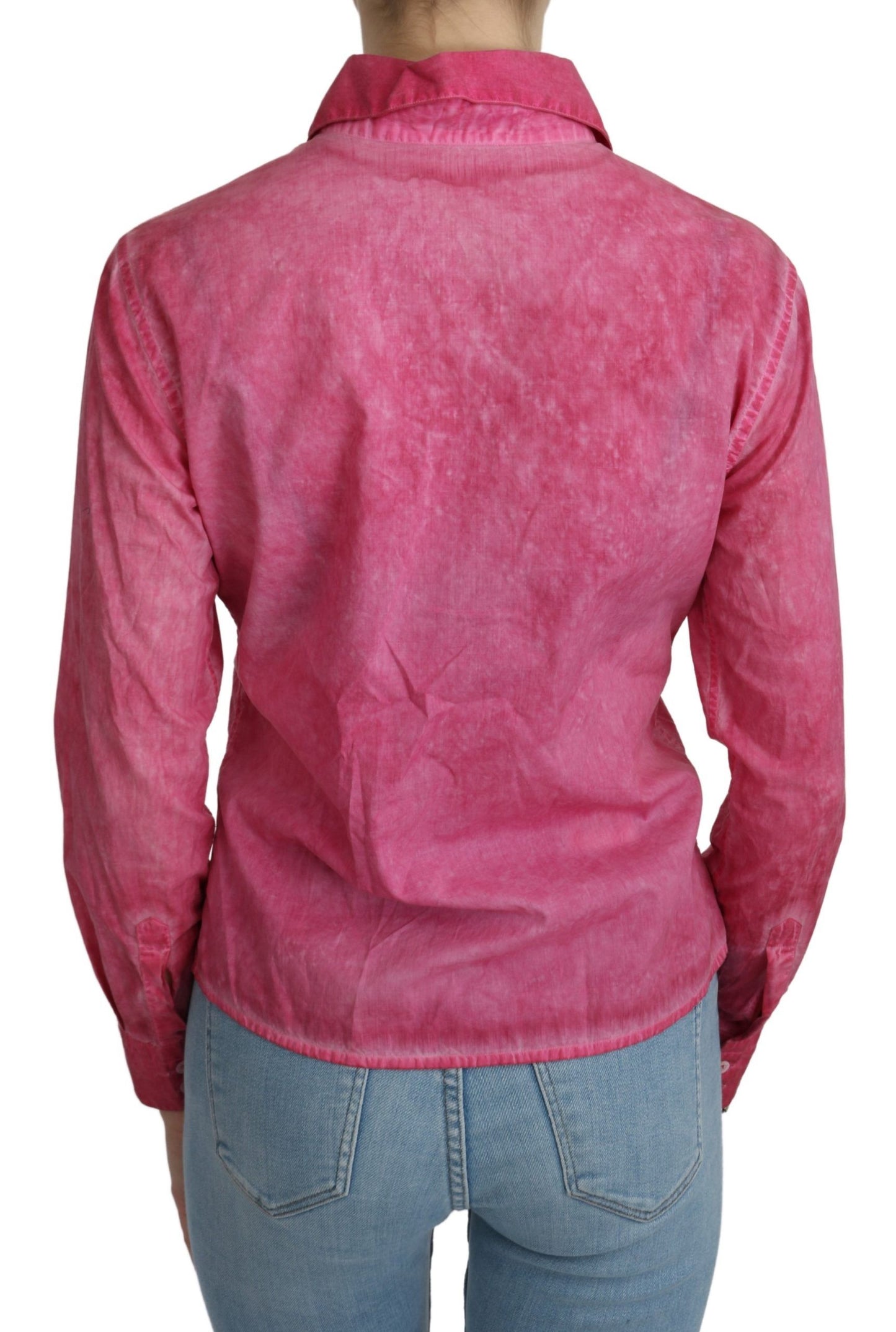 Chic Pink Cotton Polo Blouse by Ermanno Scervino Ermanno Scervino